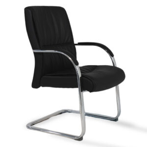 Sleek Leather Office Visitor Chair